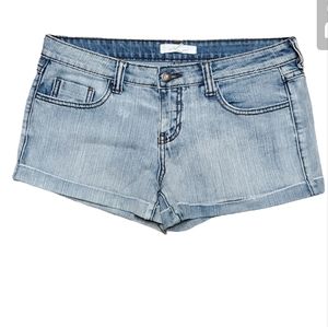 2.1 denim womens super low rise cuffed hem jean mini shorty denim jean shorts